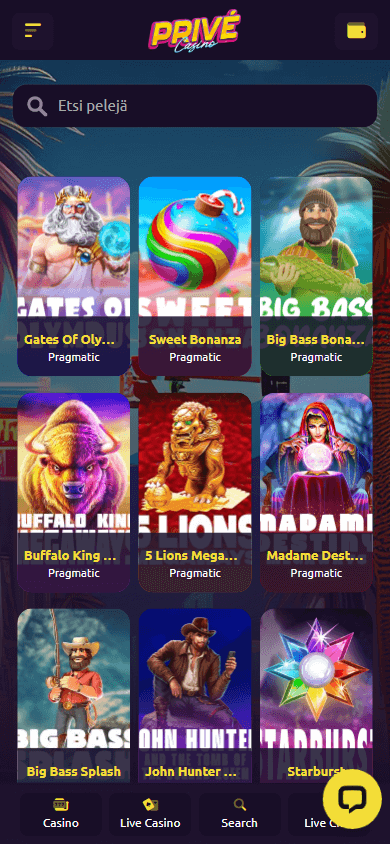 Galerie de jeux du Casino privé