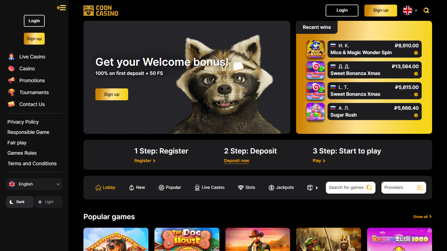 cooncasino_homepage_desktop