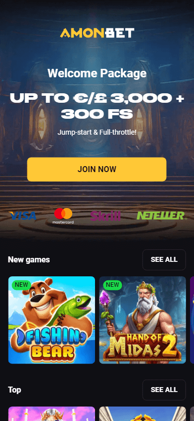 Amonbet Casino Homepage