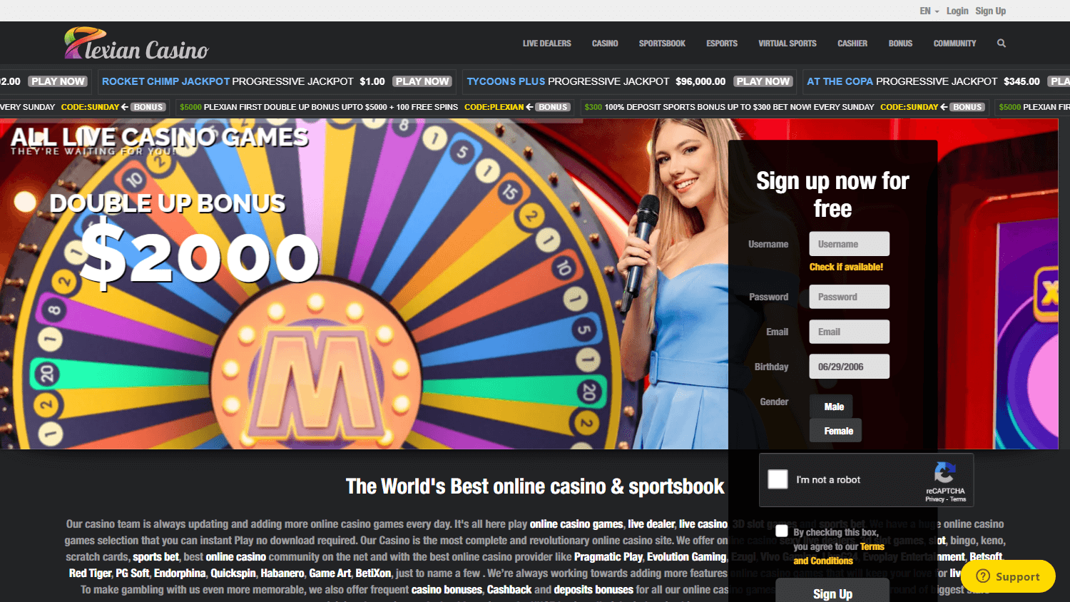 plexian_casino_homepage_desktop