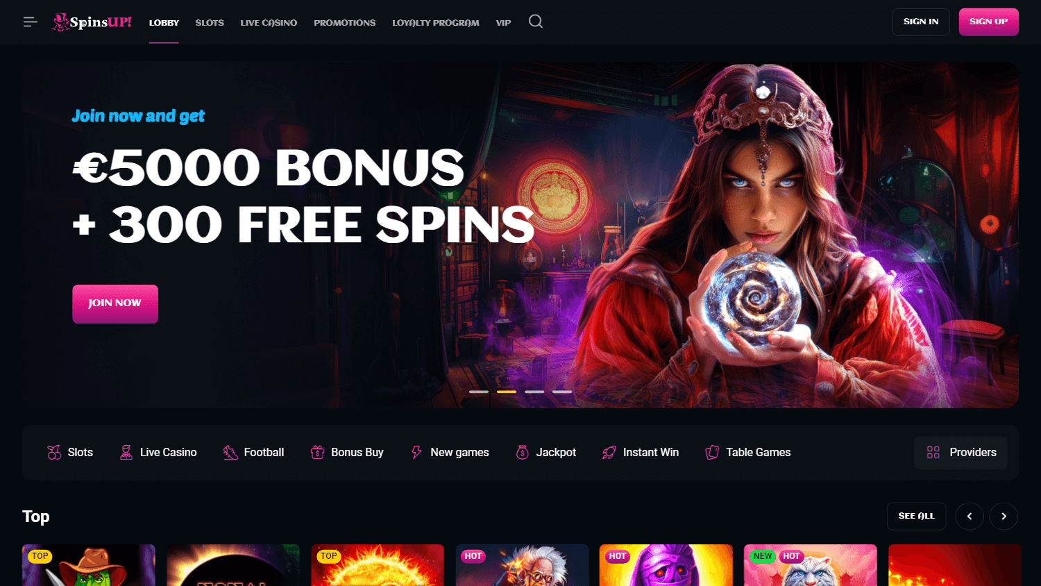 spinsup_casino_homepage_desktop