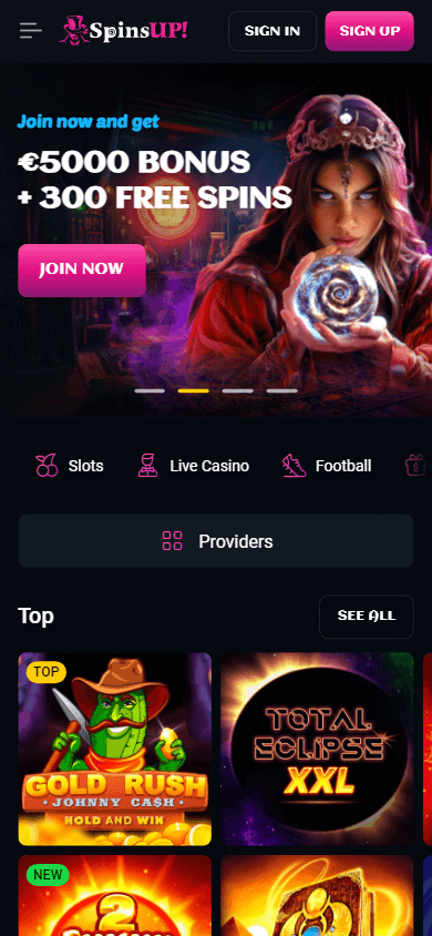 spinsup_casino_homepage_mobile