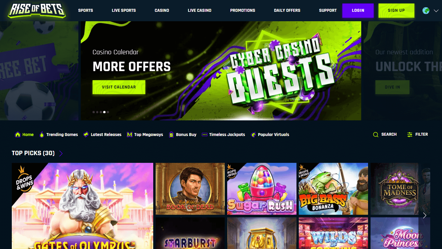 rise_of_bets_casino_homepage_desktop