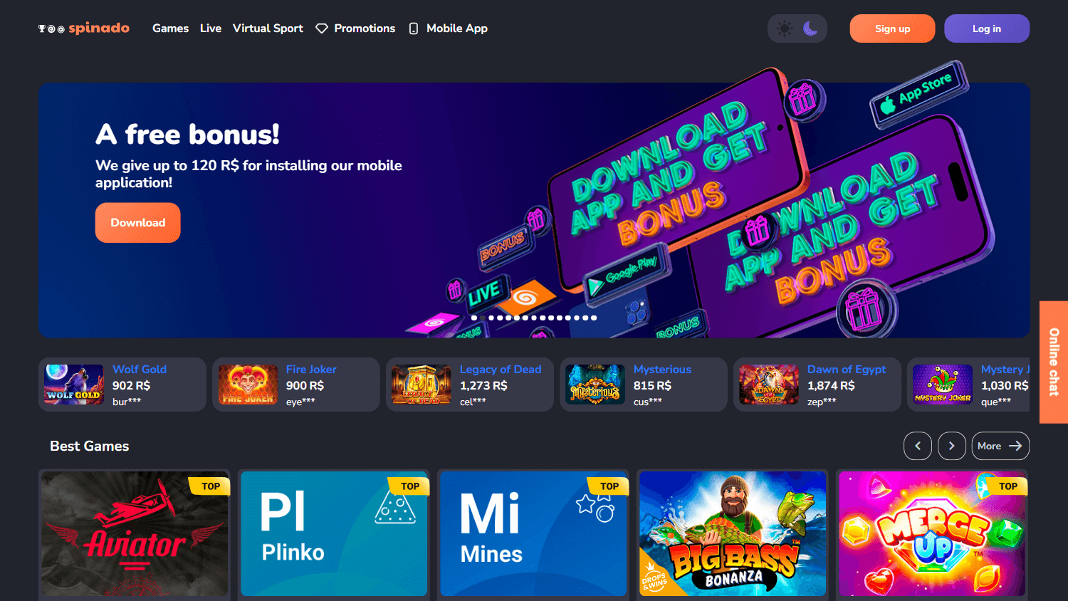 spinado_casino_homepage_desktop