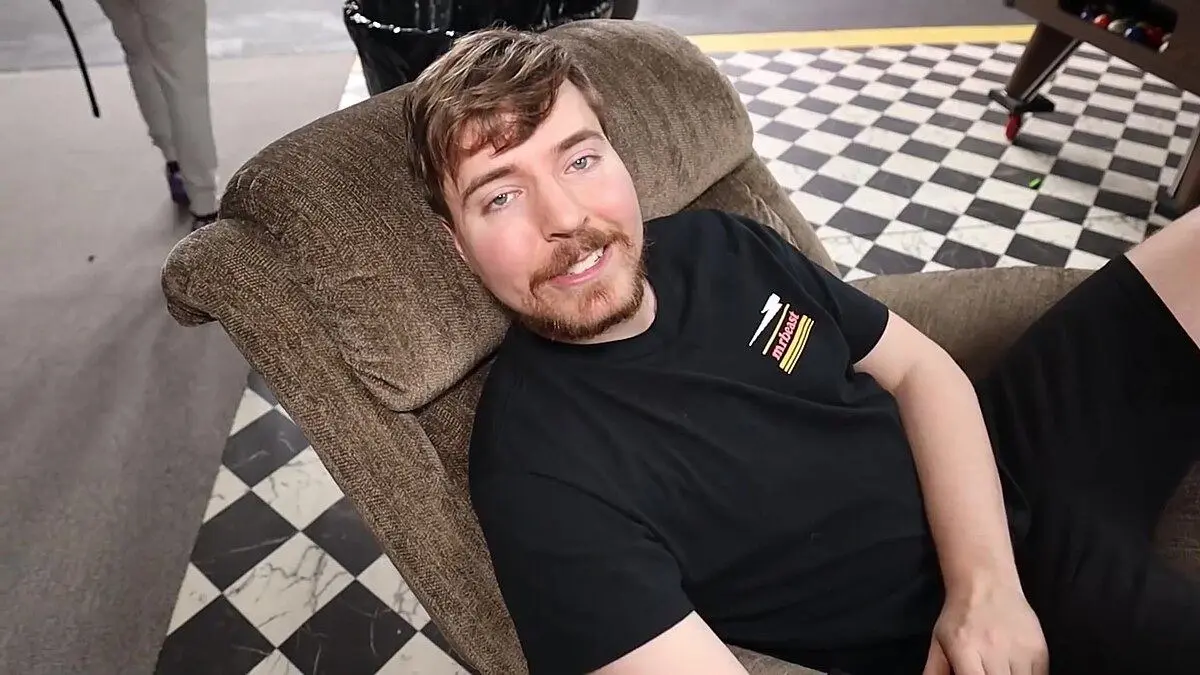 MrBeast lying in bed