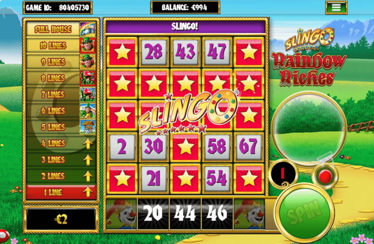 Slingo Rainbow Riches full column
