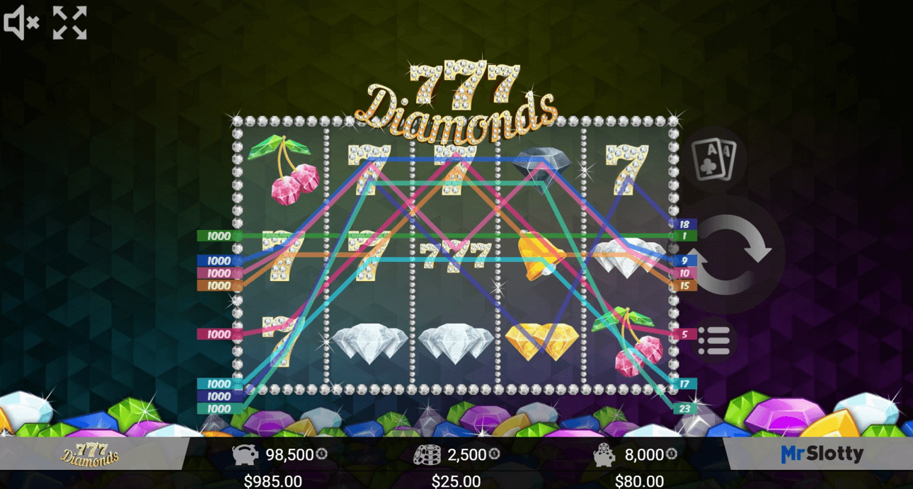 777 Diamonds win