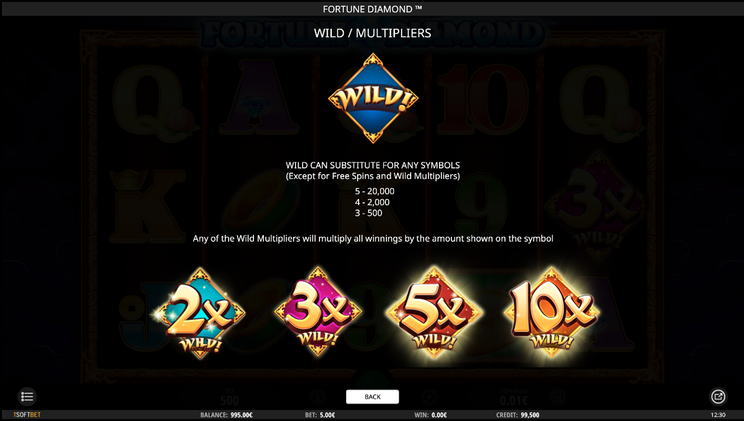 Fortune Diamond Wild multiplier symbol