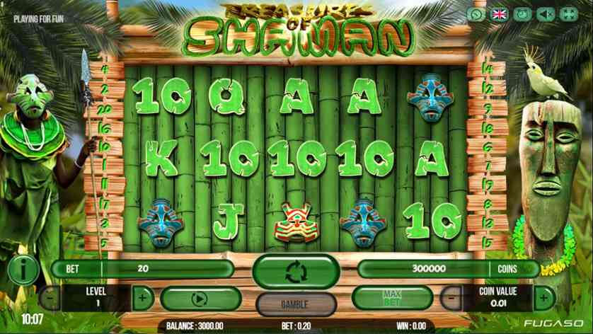 Spielen Sie Treasure of Shaman kostenlos im Demo Mode von Fugaso Spielen Sie Treasure of Shaman kostenlos im Demo Mode von Fugaso
