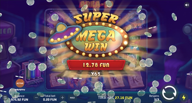 Area 69 slot big win