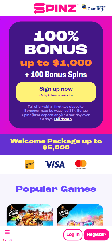 spinz_casino_ontario_homepage_mobile