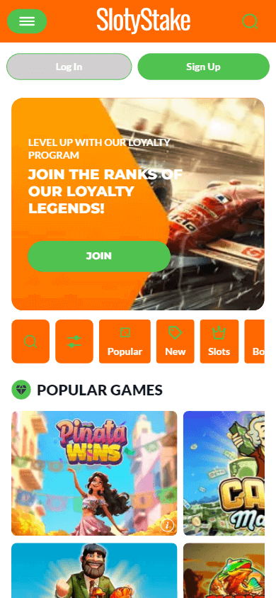 slotystake_casino_homepage_mobile