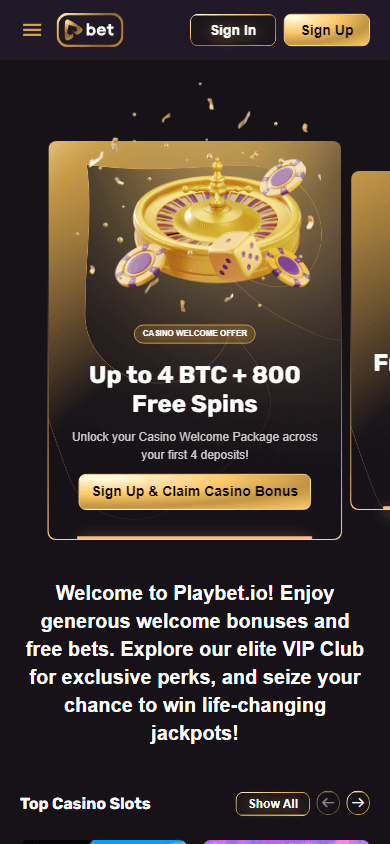 playbet.io_casino_homepage_mobile