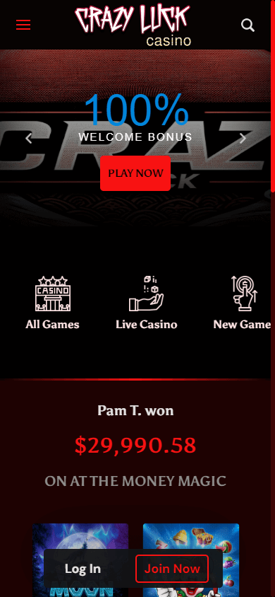 crazy_luck_casino_homepage_mobile