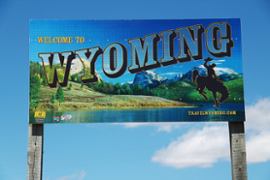 Wyoming's welcome sign