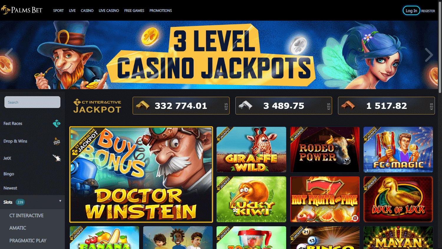 Palms_Bet_Casino_KE_homepage_desktop