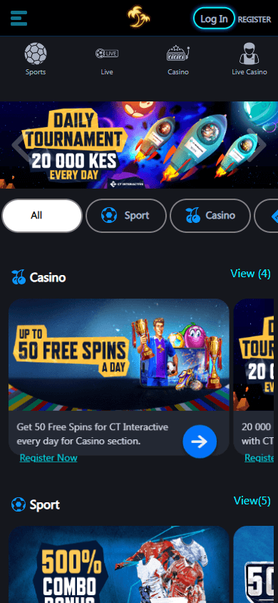 Palms Bet Casino promoties weergegeven op een mobiel apparaat