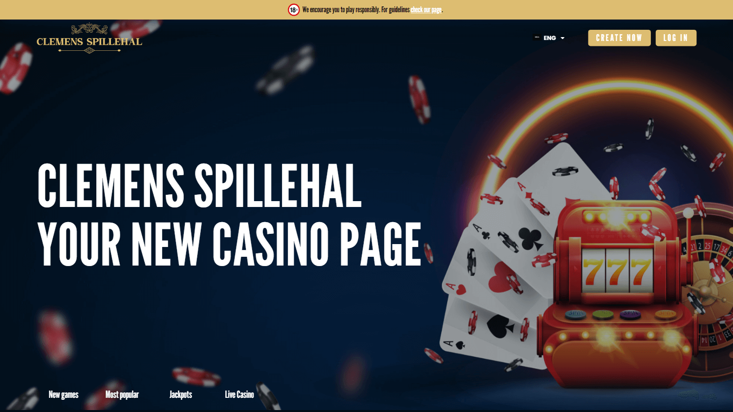 clemensspillehal_casino_homepage_desktop