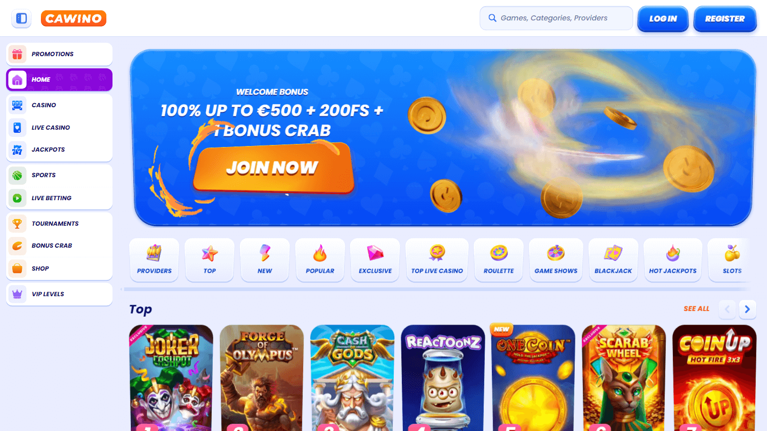 cawino_casino_homepage_desktop