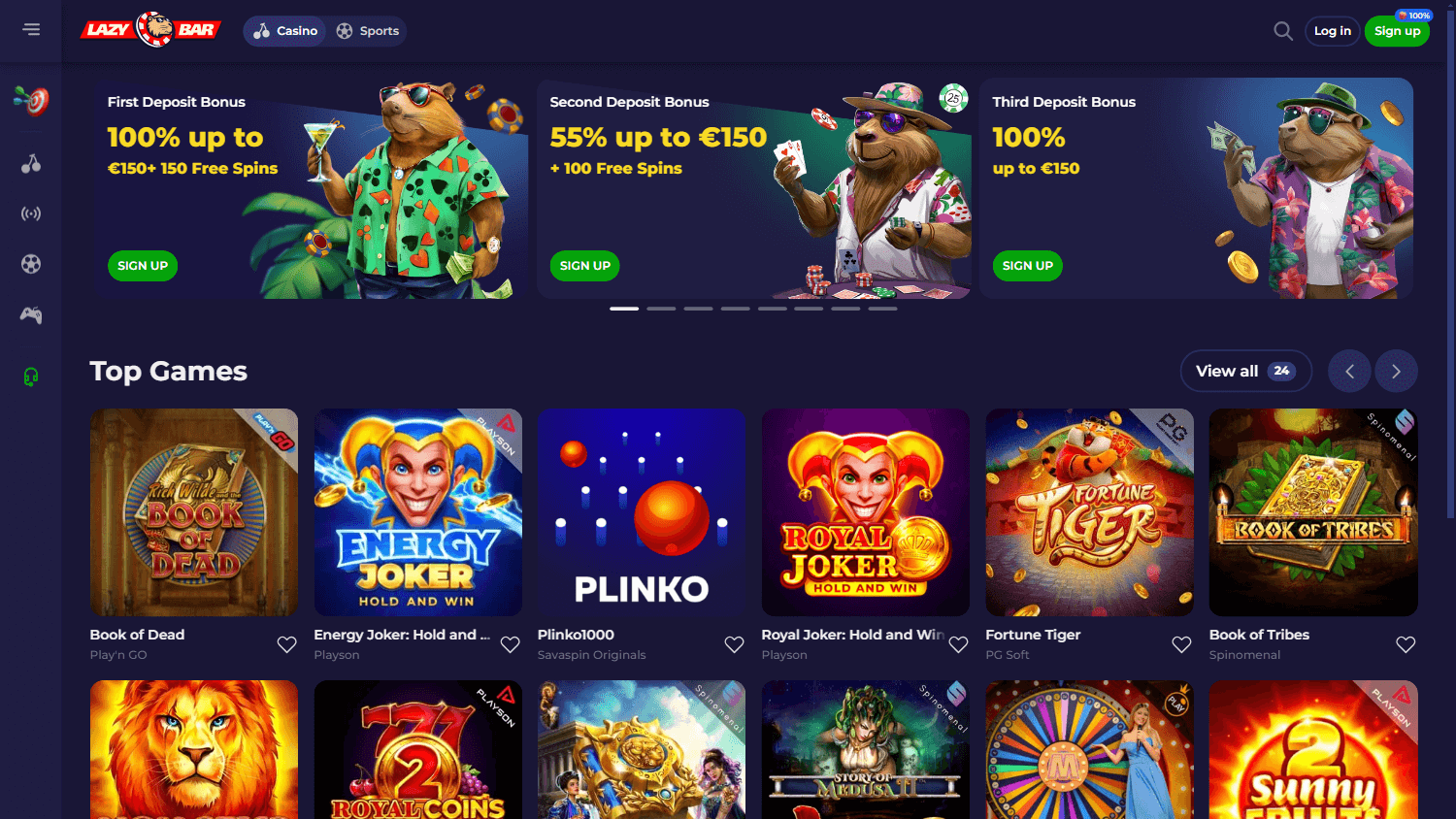 lazybar_casino_homepage_desktop