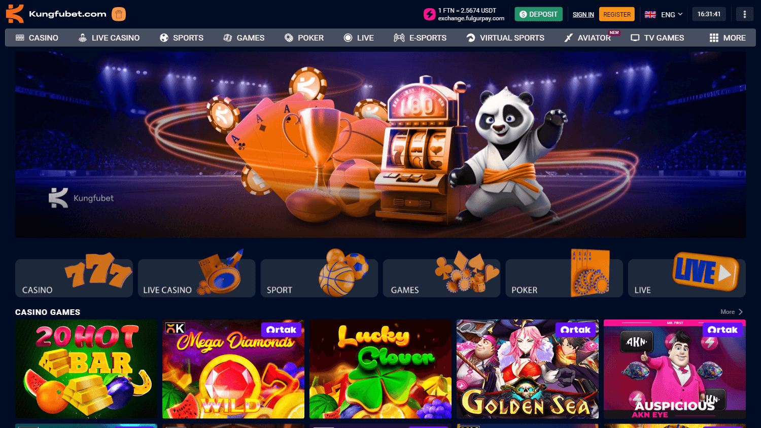 kungfubet_casino_homepage_desktop