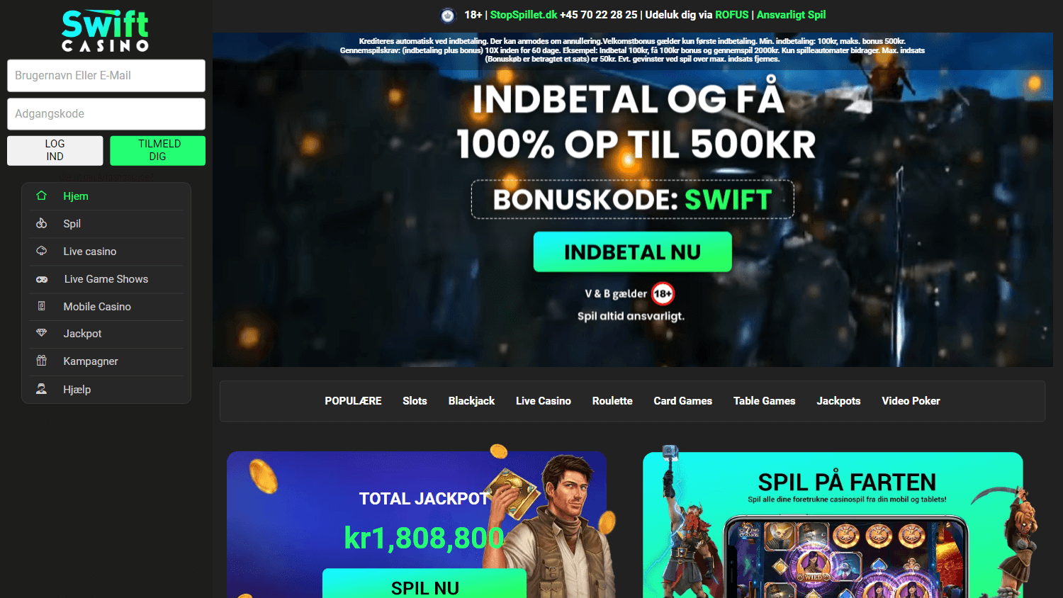 swift_casino_dk_homepage_desktop