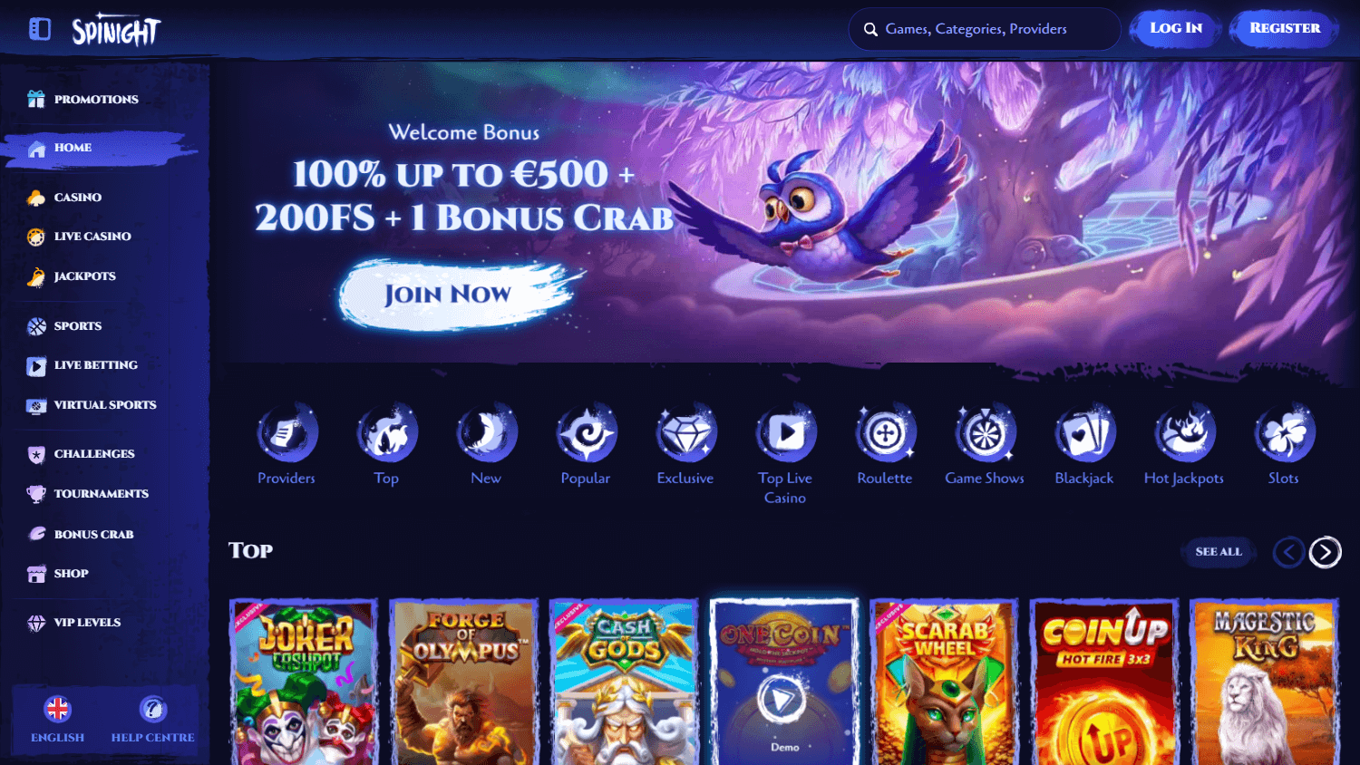 spinight_casino_homepage_desktop