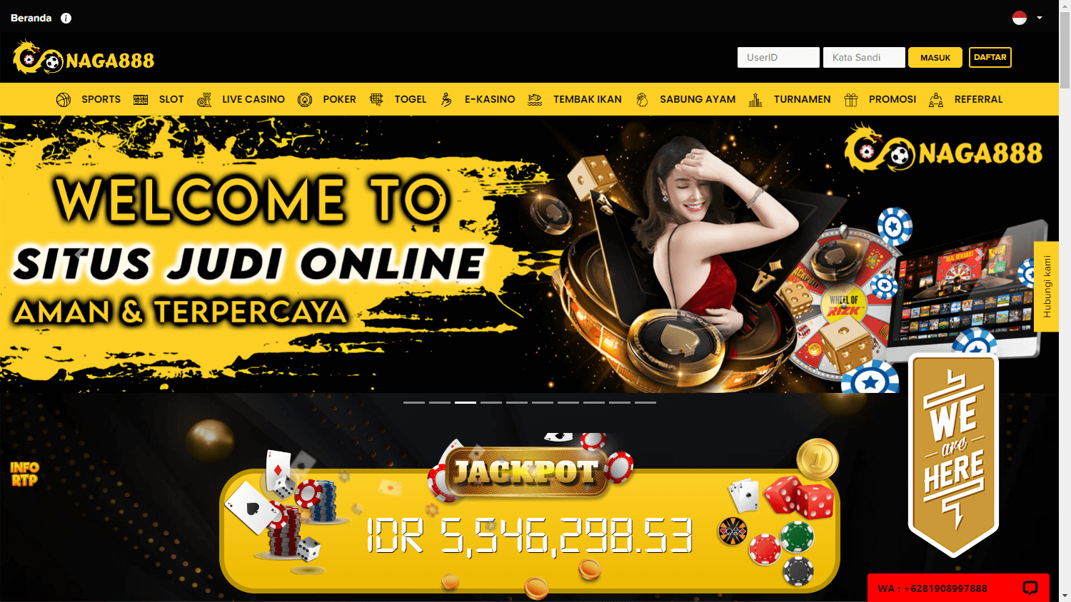 Naga888_Casino_homepage_desktop