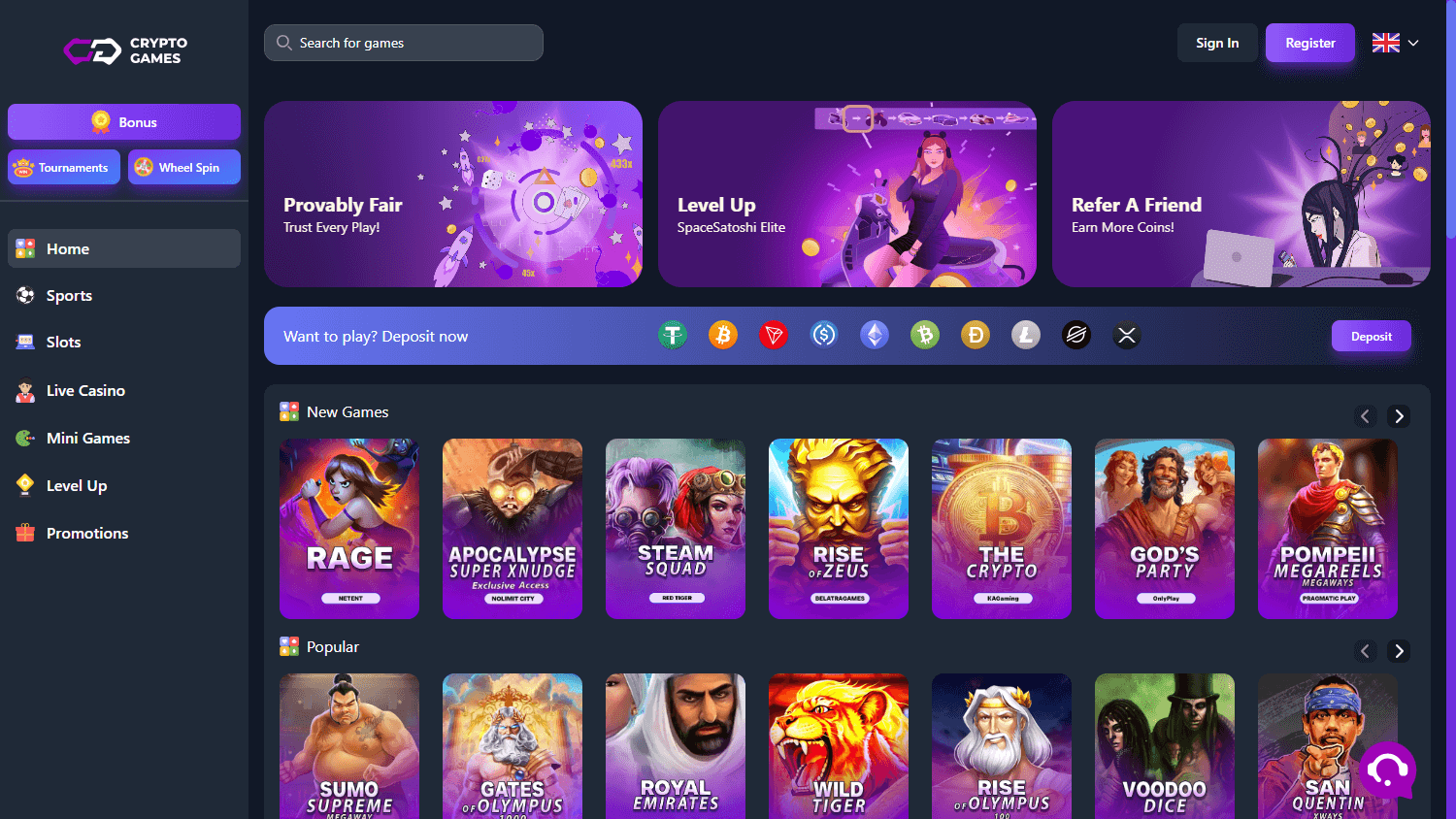 Crypto-Game.io_Casino_homepage_desktop