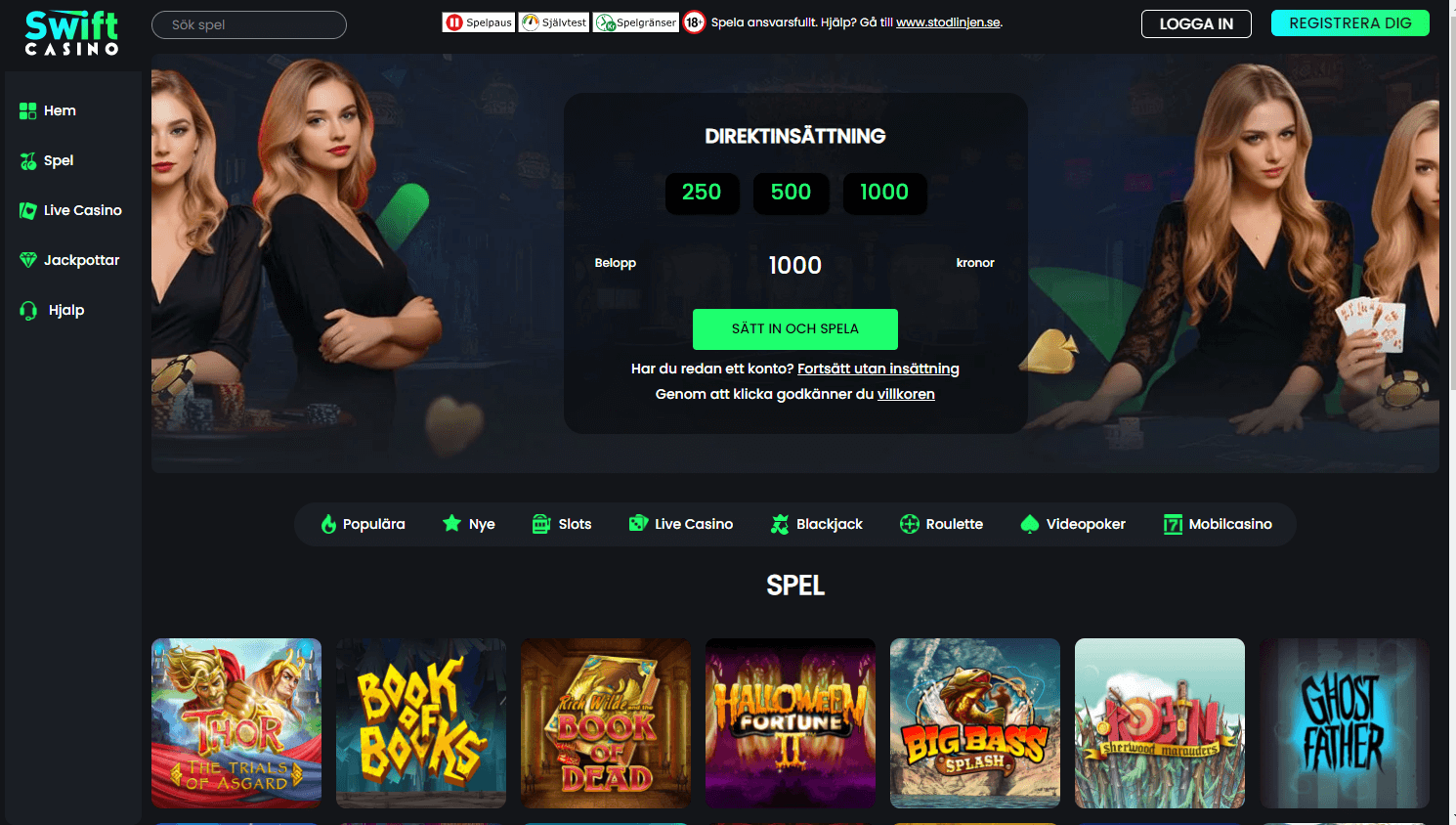 ricevi migliore Swift Casino bonus di registrazione in Italy